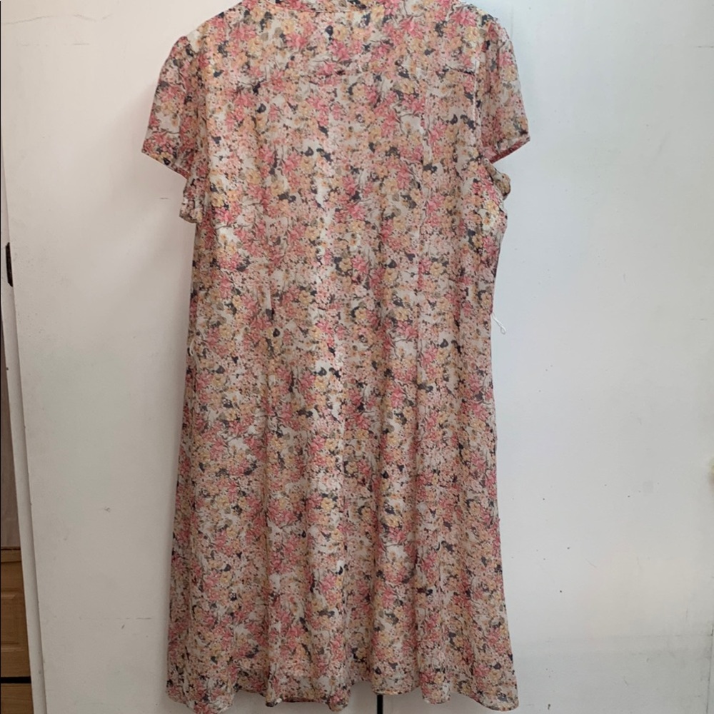 MSK Cream and Pink Casual Midi Sundress - Picture 6 of 11